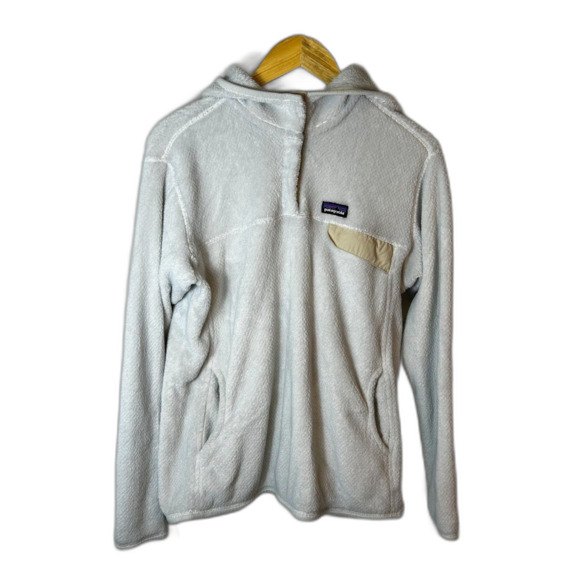 Patagonia Women's Re-Tool Ivory 1/4 Snap Plush Fleece Hoodie Size XL - Picture 3 of 14
